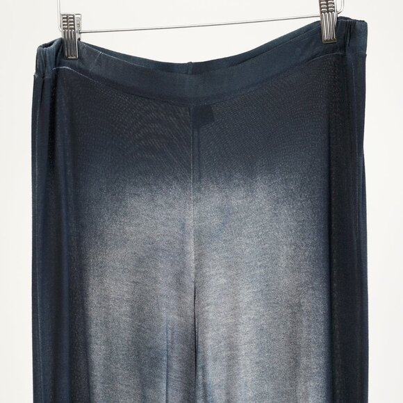 Avant Toi Navy Faded-Effect Jersey Wide-Leg Pants - Picture 3 of 7